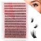 thumbnail image 1 of One V Salon Fluffy Lash Clusters Pestañas postizas gruesas 224 piezas Glam Wisp - Pestañas individuales naturales D Curl 9-16 mm Extensión de pestañas DIY, 1 of 5