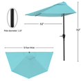 thumbnail image 2 of Pure Garden 50-145-B 9' Half Round Patio Umbrella, Blue, 2 of 9