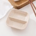 thumbnail image 3 of Transemion Plat à Épices en Paille Assiette Carrée Divisée Assiette à Sauces Assiette à Collations Plateaux de Rangement Soucoupe Récipient Alimentaire pour Raviolis beige 1Ensemble, 3 of 4