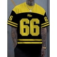 thumbnail image 4 of Men's Summer Short Sleeve No. 66 Striped Men's Casual Street Style Polyester Round Neck Fashion T-shirt, 4 of 9