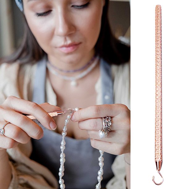 Herramienta de ayuda para ponerse pulseras: asistente para broches de joyería con una sola mano en 3 segundos, fijador de pulseras portátil de 2 piezas