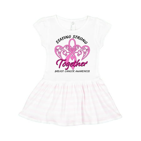 

Inktastic Staying Strong Together with Pink Breast Cancer Ribbon Gift Toddler Girl Dress
