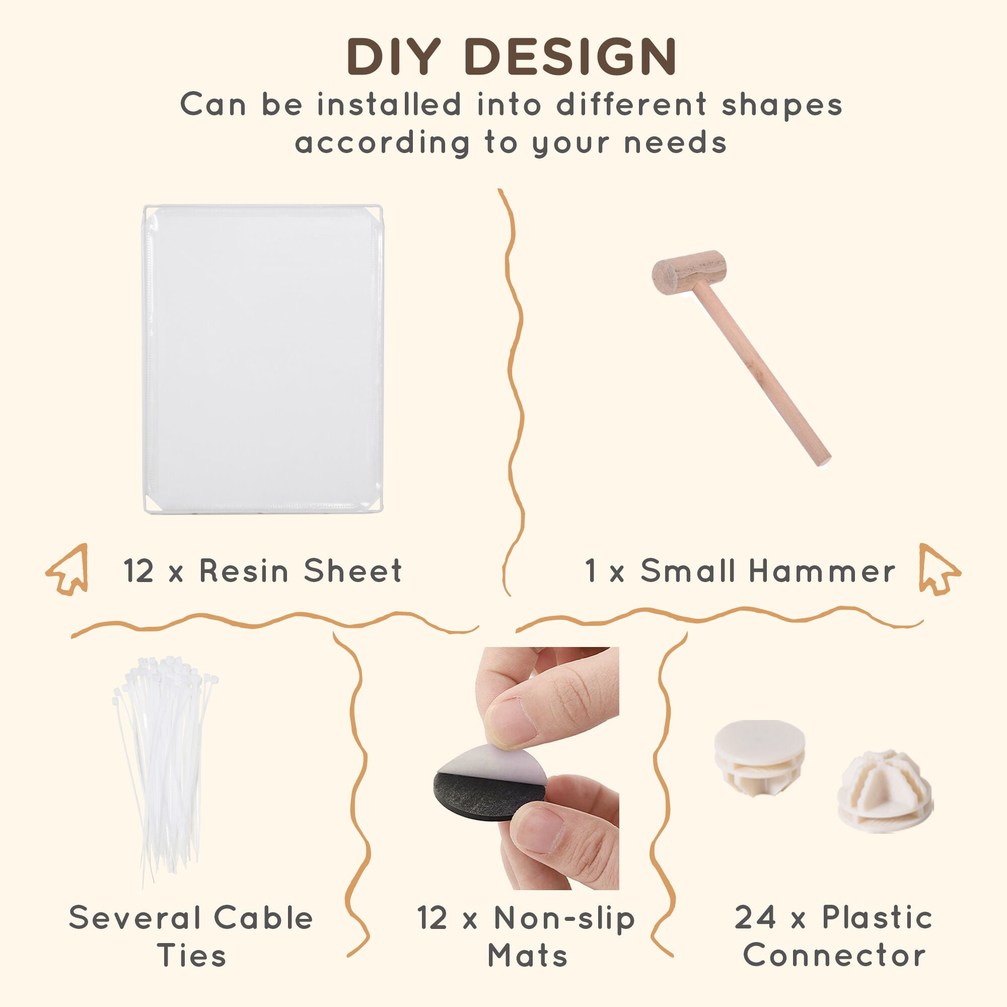 Pet Pens & Hutches PawHut Pet Playpen DIY Small Animal Cage Open Enclosure Portable Plastic Fence 12 Panels for Bunny Chinchilla Guinea Pig White, 18" x 14",Dog Pens