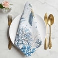 thumbnail image 2 of Blue Sea Turtles Cloth Napkins, Coastal Ocean Sea Starfish Coral Jellyfish Washable and Reusable Dinner Napkins Set of 2, Table Napkin for Kitchen Party Birthday Wedding Hotel Housewarming 20"x20", 2 of 9