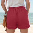 thumbnail image 6 of TTUHYWXI Shorts for Women Summer Casual High Waisted Drawstring Wide Leg Womens Gauze Shorts (Red, XXL), 6 of 7