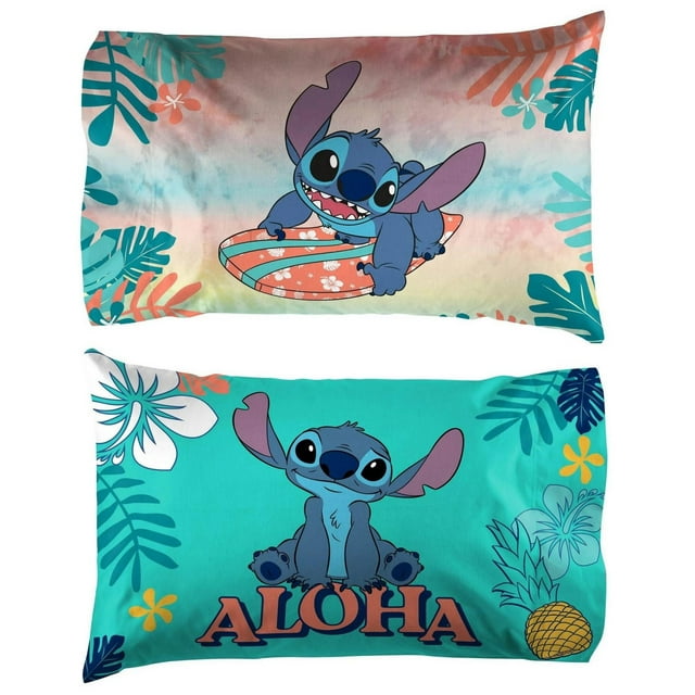 Lilo & Stitch Ambiance Insulaire Taie d'Oreiller Standard Réversible