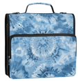 thumbnail image 2 of Haosy 3 Ring Zipper Binder with Shoulder Strap Waterproof Trapper Keeper 2 Inch D-Ring 500 Sheets Capacity, Sky Blue Tie-dye Burst, 2 of 8