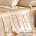 thumbnail image 4 of THXSILK Silk Flat Sheet,Grade 6A Silk Twin Size Flat Sheet Only,100% Pure Mulberry Silk,Luxury Ultra Soft Breathable Cooling Bedding,Champagne, 4 of 6