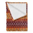 thumbnail image 2 of Tribal Soft Flannel Fleece Throw Blanket, Maya Inspired Horizontal Esoteric Latin Inspired Geometric Pattern Print, Cozy Plush for Indoor and Outdoor Use, 70" x 90", Ruby Apricot, by Ambesonne, 2 of 5