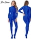 thumbnail image 2 of Womens Long Sleeve Glossy Zipper Bodystocking Jumpsuit Club Pole Dance Bodysuit Fitness Yoga Sportwear Surfing Swimwear WetsuitM Gong Bohan LED, 2 of 2