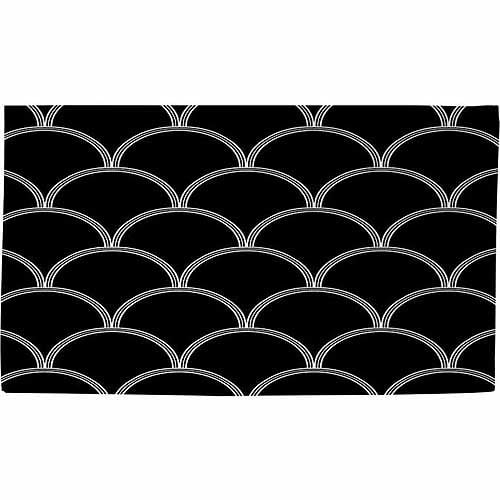 Thumbprintz Art Deco Circles Black and white Rug, 22.5" x 37"