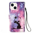 thumbnail image 3 of Case for iPhone 13, Folding Flip Leather Wallet Shockproof Protective Cover with Card Slots Kickstand Magnetic Closure Cute Girls Women Cover,Panda, 3 of 6