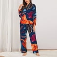 thumbnail image 3 of Wukai Tropical Flower Print Women's Pajama Set - Soft Long Sleeve Sleepwear for Comfort and Style-Small, 3 of 9