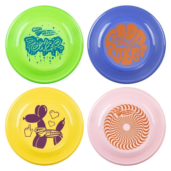 Wham-O Frisbee Fastback 4 Pack Flying Disc, 9.35 Inch Dog-friendly Lightweight Toy for Professional Players Outdoor Beach Park Backyard Game - 100g