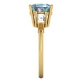 thumbnail image 3 of Clara Pucci 14K Yellow Gold 3ct BlueMoissanite Three-Stone Ring for Women, 3 of 7