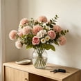 thumbnail image 6 of Mixed Artificial Flower Bouquet Faux, Silk Roses Floral Arrangement, Fall Seasonal Home Decor, Thanksgiving Table Centerpiece Wedding Party Decoration, 6 of 6