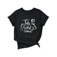 thumbnail image 4 of ZXSXSY Women's Graphic Tee TALE AS OLD AS TIME Letter Printed Crew Neck Short Sleeve T-Shirts, 4 of 6