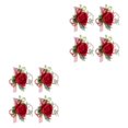 thumbnail image 3 of Minnieouse Ramo de flores artificiales de ensueño para novias con un toque de elegancia, de flores artificiales para boda, fácil de llevar, flor Vino rojo Muñeca flor 2piezas, 3 of 6