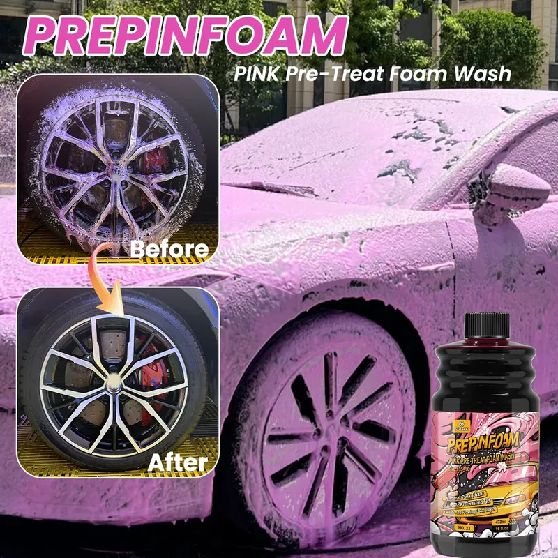 Pink Magic Foam Car Wash Shampoo Car High Concentration Sediment Pre-washed Off Wash Car Wash Soap Super Foam Cleaner X1