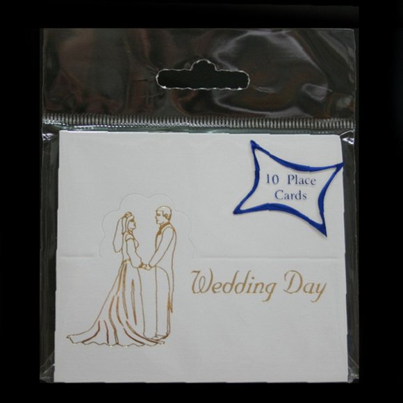 Wedding Day Decorated Placecards (Pack Of 10)