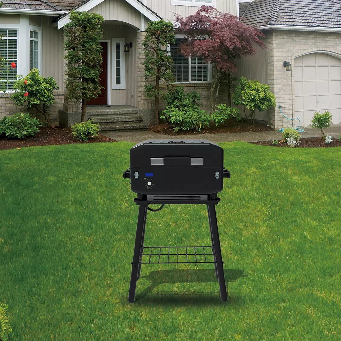 Z Grills Portable Pellet Grill with Leg Stand Black Perfect for