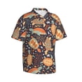 thumbnail image 2 of Uemuo Turtles and Sea Plants Printed Regular Fit Short Sleeve Casual Hawaiian Shirt for Men,Aloha shirt,Tropical shirt,Floral print shirt,Vacation Beach shirt-, 2 of 9