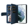 thumbnail image 3 of Multifunctional Case for Samsung S22,[RFID Blocking] 9 Credit Cards Holder with Wrist Strap, Premium PU Leather Zipper Wallet Purse Magnetic Flip Phone Cover for Samsung Galaxy S22, Blue, 3 of 12