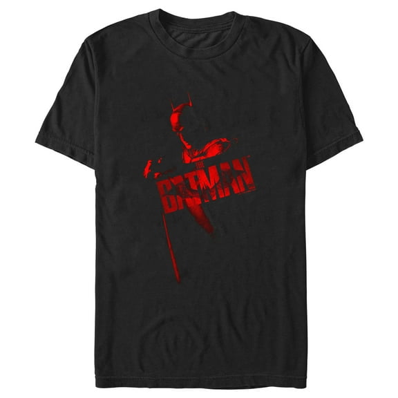 Men's The Batman Red Shadows  Graphic Tee Black X Large