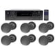 6000w (6) Zone Home Theater Bluetooth Receiver+(12) Black 8" Ceiling