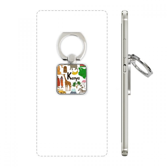 kenya landscap animals national flag square cell ph stand holder bracket universal support
