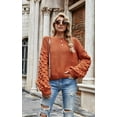 thumbnail image 2 of Womens Sweaters Pullover Oversized Deep V Neck Off Shoulder Tops Long Sleeves Loose Knit Sweater, 2 of 6