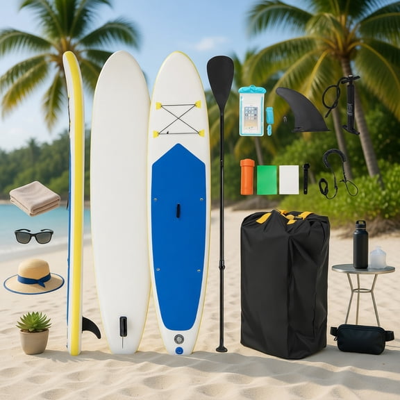 Topcobe 11 Feet Premium SUP Inflatable Stand Up Paddle Board with Accessories for Youth Adults-L, Workout Equipment for Indoor Outdoor