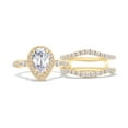 thumbnail image 5 of AFFY 2.75CT Moissanite Diamond Halo Wedding Promise Ring Sets for Women in 14K Yellow Gold over Silver-6, 5 of 6