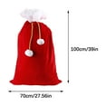 thumbnail image 3 of CuiLiyq Christmas Gift Bag, Red Velvet Santa Claus Bags with Drawstring Cord, Extra Large Present Sack Bags for Xmas Present Toys Storage Bags Holiday Party Supply (39.4" x 27.6"), 3 of 6