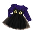thumbnail image 2 of XEGLSBU Toddler Girls Dresses Long Sleeve Cartoon Halloween Prints Mesh Dress Outfits Dark Purple Size 12-18 Months, 2 of 8