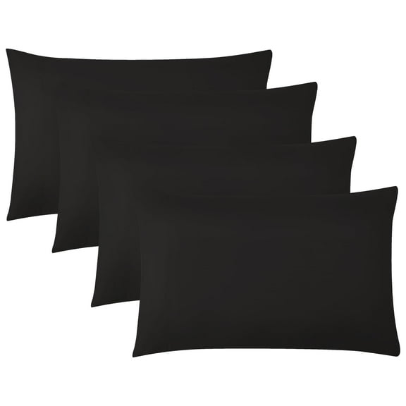 Southshore Fine Living, Inc. King Pillow Cases Set of 4, Hotel Quality Pillowcases 20" x 40", Black