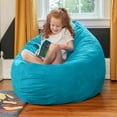 thumbnail image 4 of CC Home Furnishings Kids Cocoon Microsuede Bean Bag Chair - 48" - Aqua Blue, 4 of 8