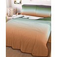 thumbnail image 3 of Quilts Twin-XL Size Bedding Set, Sage Green Orange Ombre Lightweight Quilted Comforter, Contemporary Abstract Gradient Soft Reversible Bedspread Coverlet with Pillow Covers for All Season, 68" x 98", 3 of 7