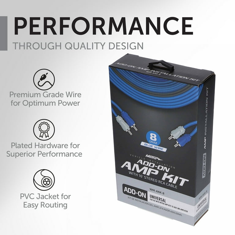 Metra WM-AAK-8 Add an Amp Stereo Wiring Kit with 8 Gauge Wire