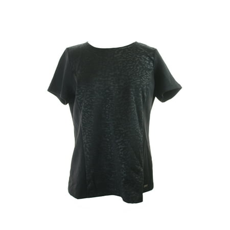 Calvin Klein Black Short-Sleeve Embossed Top XL