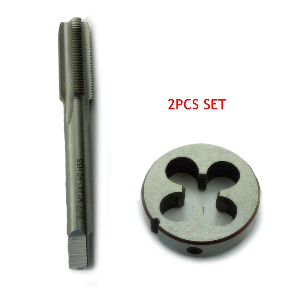 2pcs/Set M12 x 1mm Tap & M12 x 1.0mm Die Kit Metric Thread Right Hand