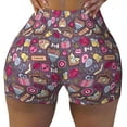 thumbnail image 2 of Logiee Doodles Wedding Print Women's Biker Shorts,Workout Gym Shorts,Scrunch Shorts,Tummy Control Hidden Scrunch Running Yoga Shorts-X-Large, 2 of 8