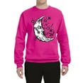 thumbnail image 2 of Wild Bobby Crescent Moon Astrology Puff Print Fashion Unisex Crewneck Sweatshirt, Fuschia, Large, 2 of 6