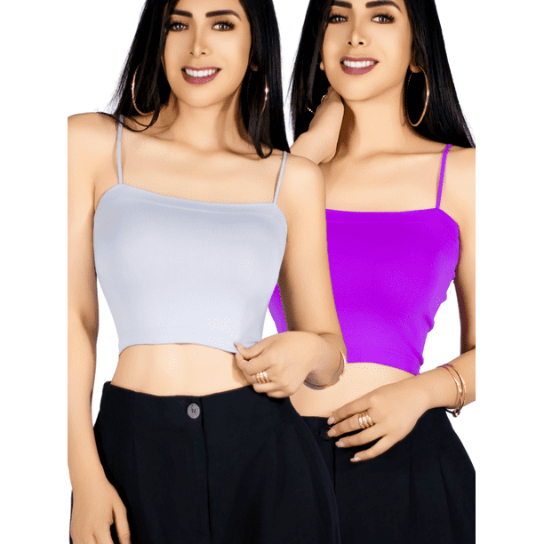 Set 2 Blusa Mujer Crop Unitalla Tirantes Confort y Frescura Día y Noche