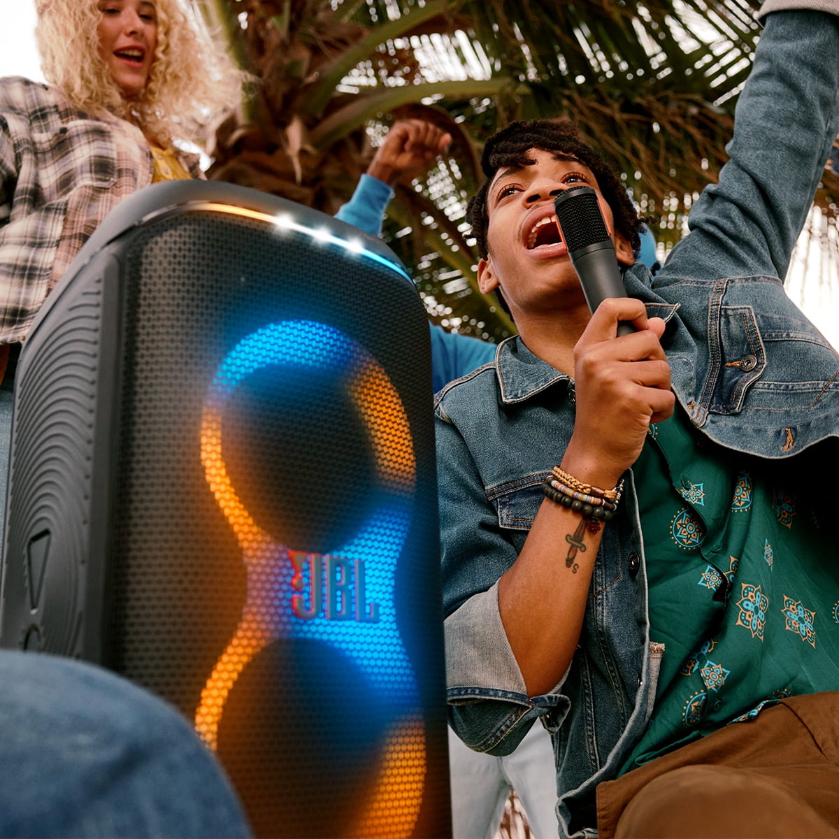 JBL PartyBox Club 120 Portable Party Speaker with Wireless Two Microphone System (Black)