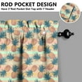 thumbnail image 5 of Hawaiian Sunshine Pineapple Curtains 3 Piece Set - Tropical Fruit Print, Yellow Golden Aesthetic Pattern, Rod Pocket Short Curtains for Small Windows, 5 of 6