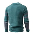 thumbnail image 3 of PNTUTB Mens Fashion Color Blocking Knit Sweaters Casual Long Sleeve Stand Collar Warm Pullover Sweater, 3 of 5