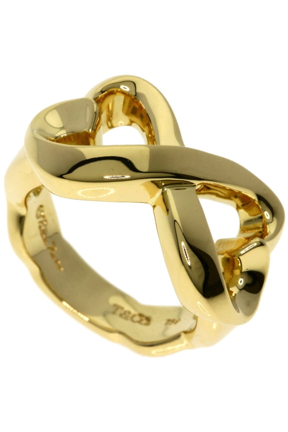 Pre-Owned Tiffany & Co. Double Loving Heart Ring, 18K Yellow Gold, Women's.
