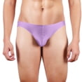 thumbnail image 2 of Swuxness Mens Classic Breathable Thong Briefs, Men Sport Underpants, Men's Solid Color Refreshing Breathable Elastic Comfortable Lightweight Soft Panties Purple, L, 2 of 4
