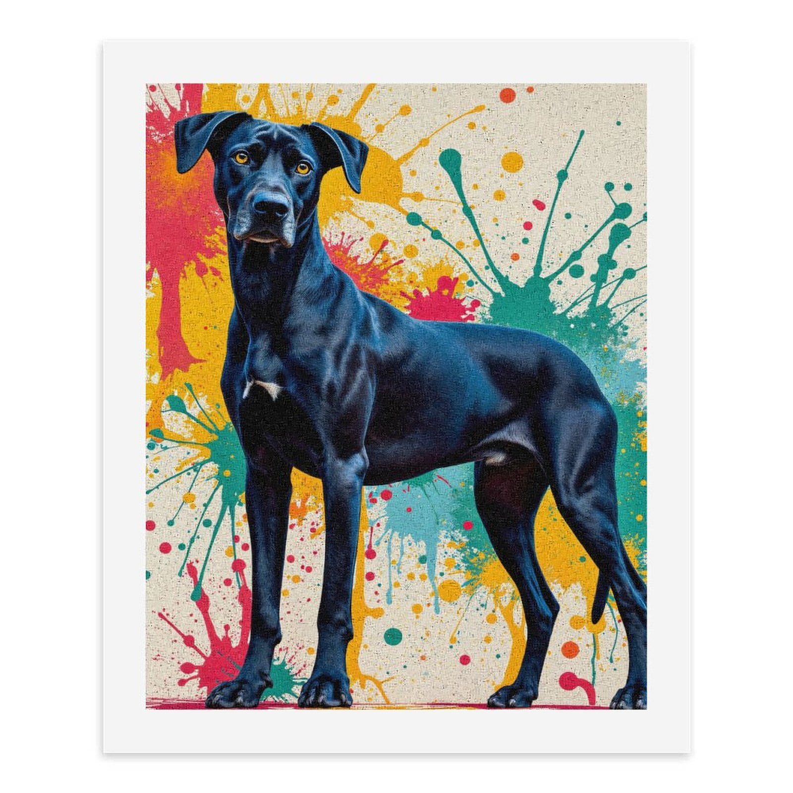 Paint By Numbers Kit for Adults Beginner - DIY Dog Art Color Splash Background Canvas Painting Kits for Adults, Frameless Paint By Number for Adults for Home Wall Decor 16x20 Inch